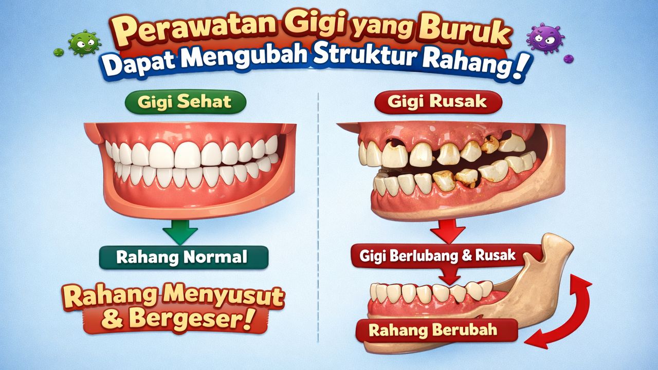 Perawatan Gigi yang Buruk Dapat Mengubah Struktur Rahang?