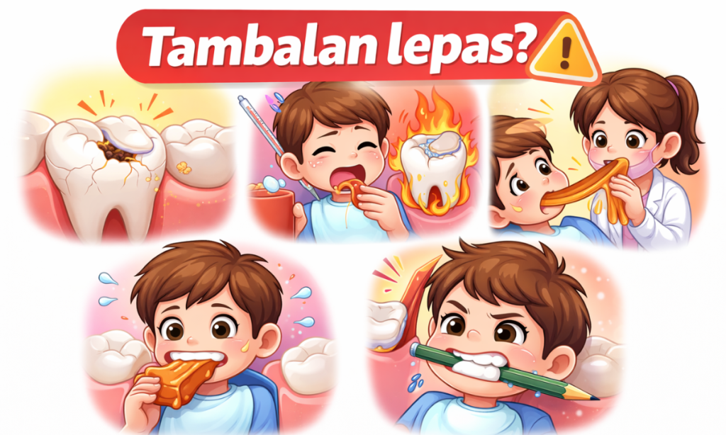 Tambalan gigi lepas, gigi berlubang, gigi ngilu, cara mengatasi tambalan gigi lepas, tambalan gigi rusak, tambalan gigi lepas saat makan, bahaya tambalan gigi lepas jika dibiarkan,